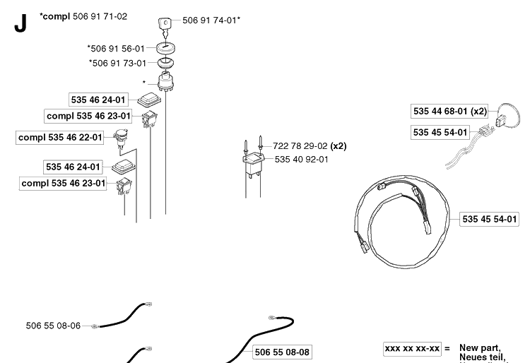 Electrical Diagram and Parts List for PR18 2003-02 Husqvarna Lawn Mower