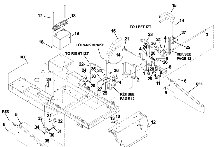 Motion Control Assembly Diagram and Parts List for CZ4817KOA (968999220)(2002-11) Husqvarna Lawn Mower