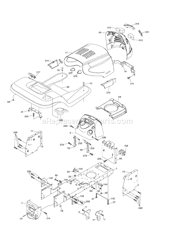 Page A Diagram and Parts List for YTH1842 (96013000201) (2005-01) Husqvarna Lawn Tractor