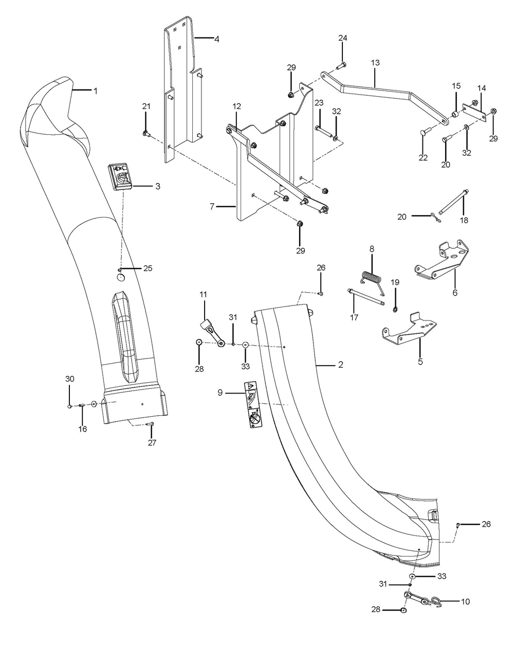 Attachments Diagram and Parts List for Z2462-BIN  Husqvarna Lawn Tractor Accessories