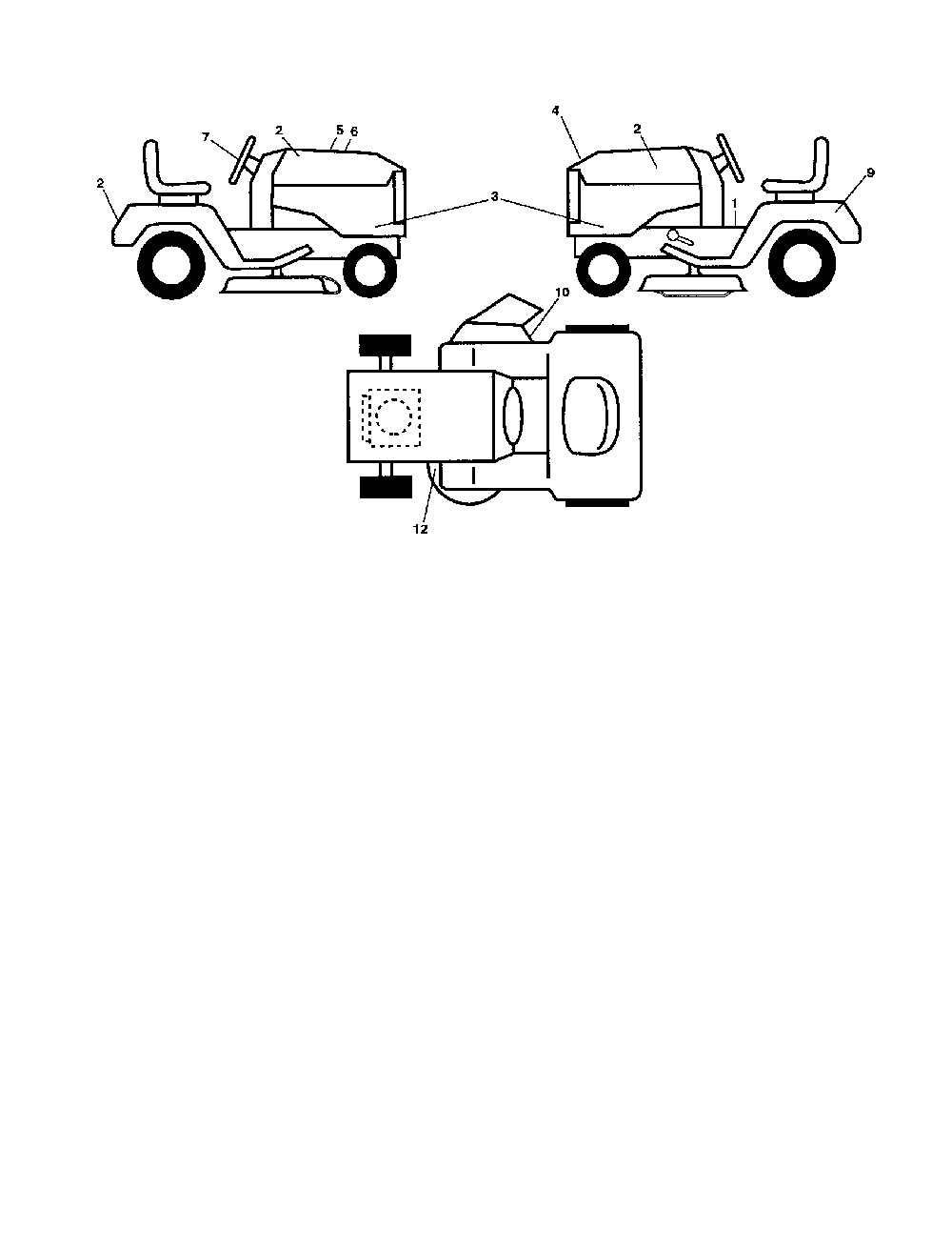 Decals Diagram and Parts List for YTH20K46-96043003300  Husqvarna Lawn Tractor