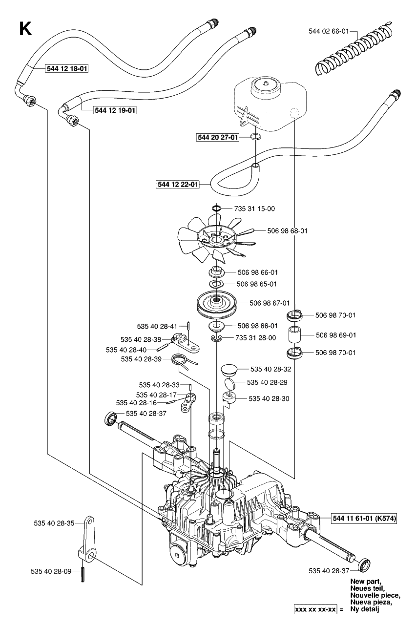 Transmission 3 Diagram and Parts List for R15-V2AWD (965080101)(2006-01) Husqvarna Lawn Tractor