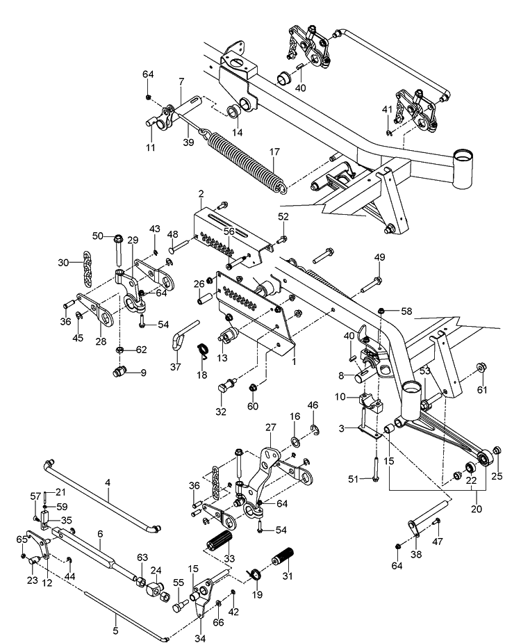 Mower Lift / Deck Lift Diagram and Parts List for 96661470200 2016-12 Husqvarna Lawn Mower