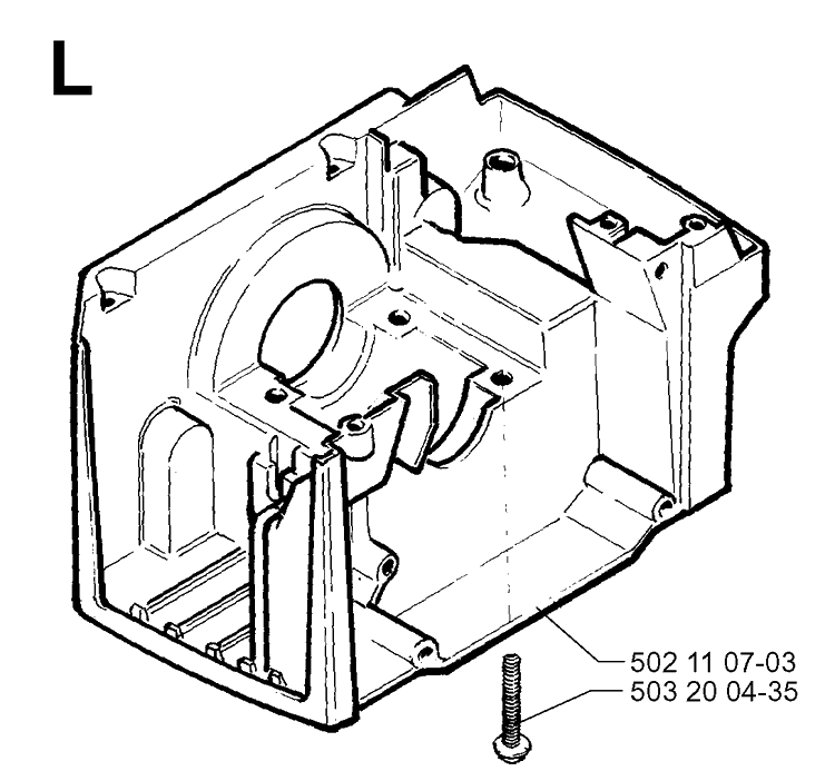 Crankcase Diagram and Parts List for 245R 19962200001-19984000000 Husqvarna Brush Cutter
