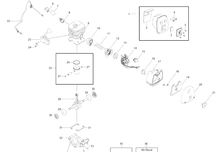 Repair Parts (B) Diagram and Parts List for 125B 2007-05 Husqvarna Leaf Blower / Vacuum