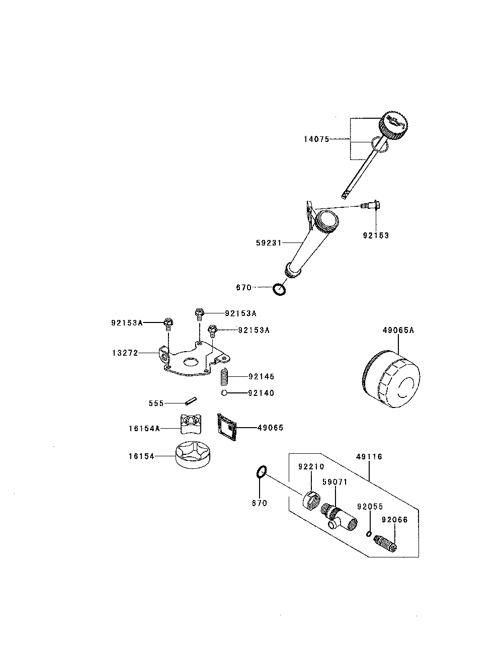 Lubrication equipment Diagram and Parts List for YTH18K46-96043021800  Husqvarna Lawn Tractor