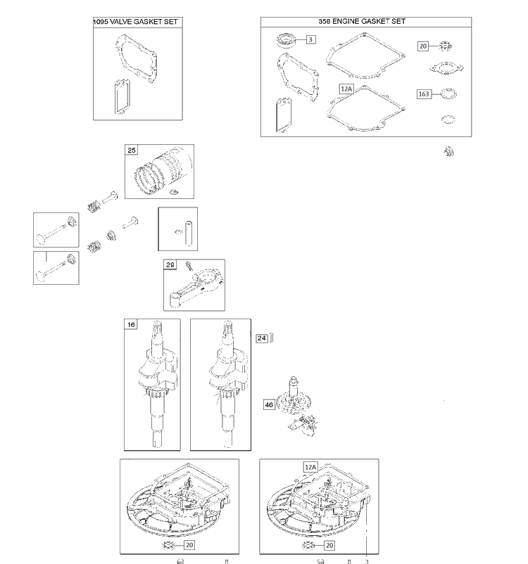 Crankshaft Diagram and Parts List for 09T5022229H1 2017-01 Husqvarna Engine