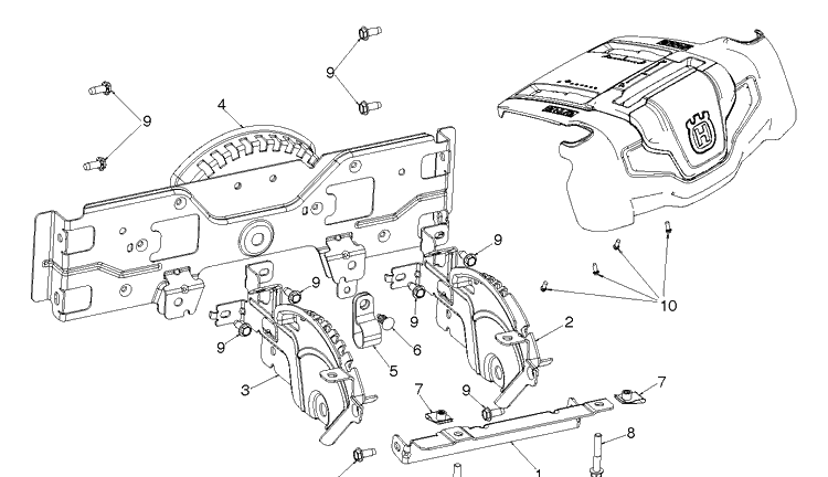 Control Panel And Discharge Chute 12 Diagram and Parts List for ST324 (97046880100)(2020-05) Husqvarna Snow Blower