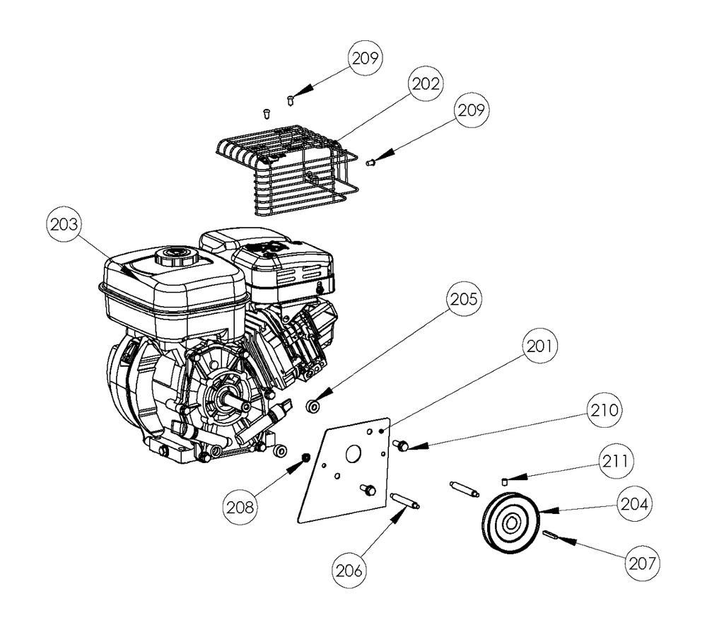 Engine Diagram and Parts List for S500PRO 967637301 Husqvarna Dethatcher