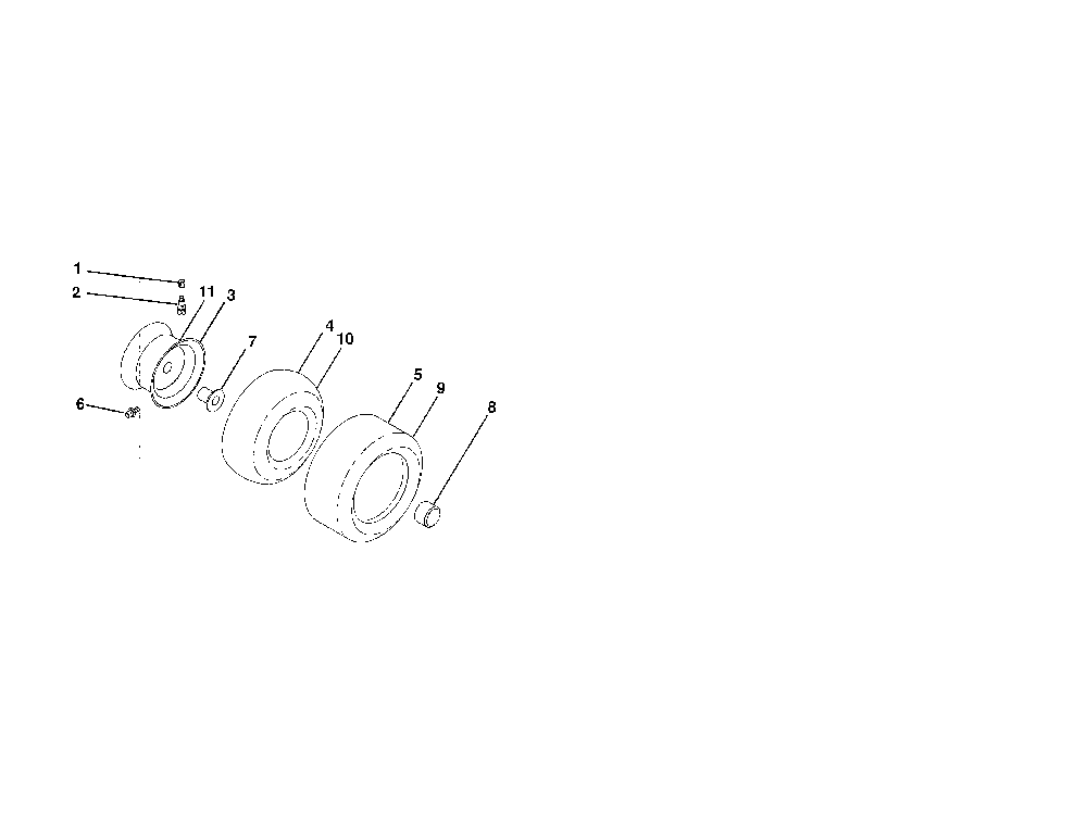 Wheels & tires Diagram and Parts List for YTH22V46-96043018101  Husqvarna Lawn Tractor