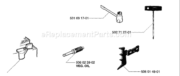 Page J Diagram and Parts List for 49 1996-01 Husqvarna Chainsaw
