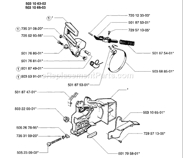 Page C Diagram and Parts List for 49 1996-01 Husqvarna Chainsaw