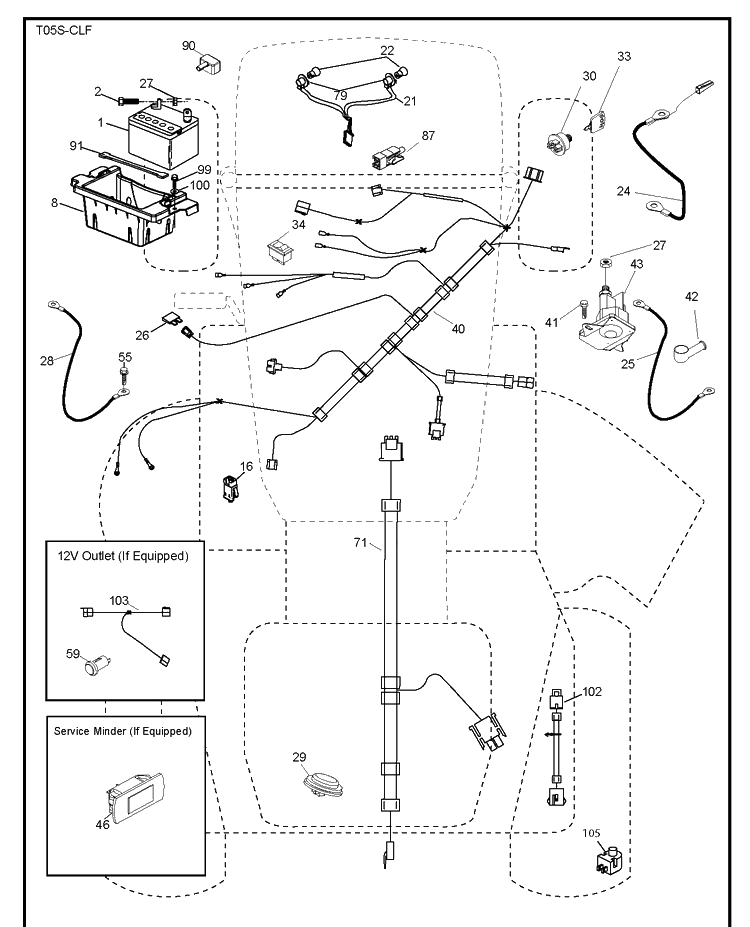 Electrical Diagram and Parts List for YTH22V46 (96043018500)(2013-09) Husqvarna Lawn Tractor