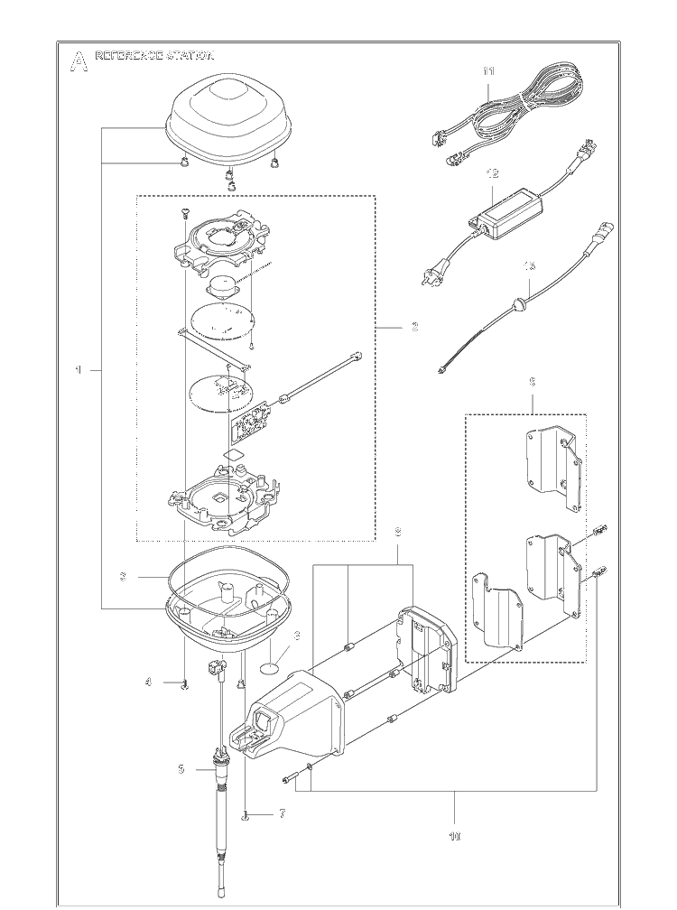 Reference Station Diagram and Parts List for CEORA  Husqvarna Brush Cutter