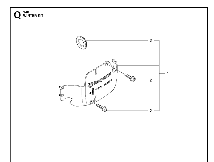 Winter Kit Diagram and Parts List for 140  Husqvarna Chainsaw
