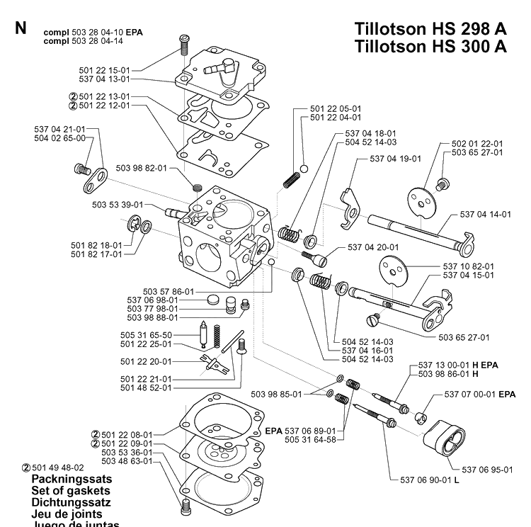 Carburetor Details Diagram and Parts List for 395XP/ (XPG)(20010100001-20034000000) Husqvarna Chainsaw