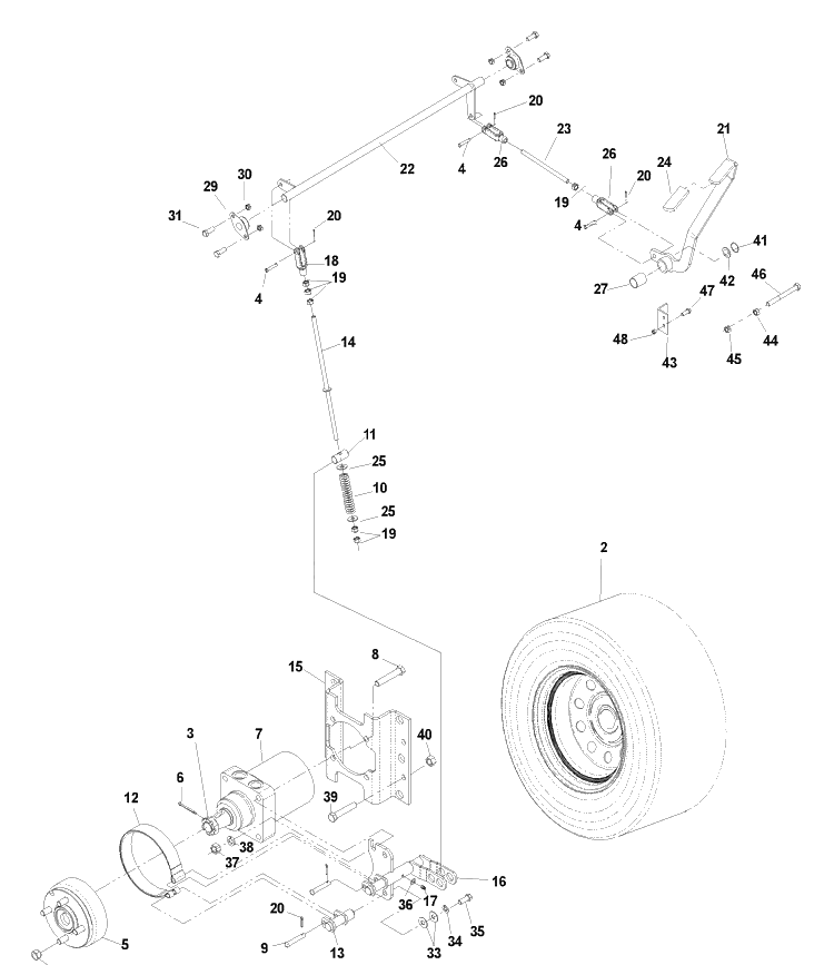 Park Brake Assembly (Tf) Diagram and Parts List for IZ4817KAA (968999231) S/N 033600000 & Up)(2004-09) Husqvarna Lawn Tractor