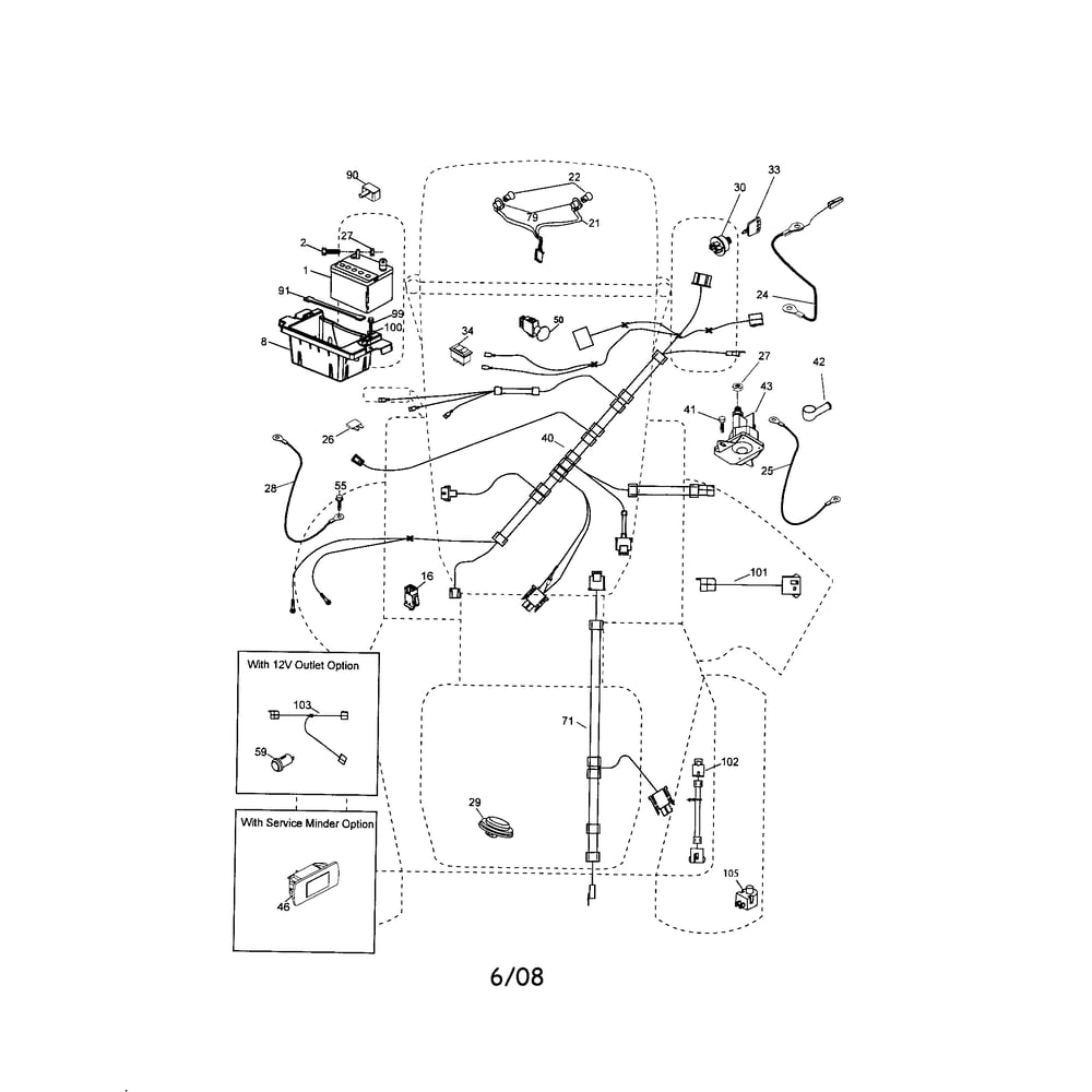 Electrical Diagram and Parts List for 917287561  Husqvarna Lawn Tractor