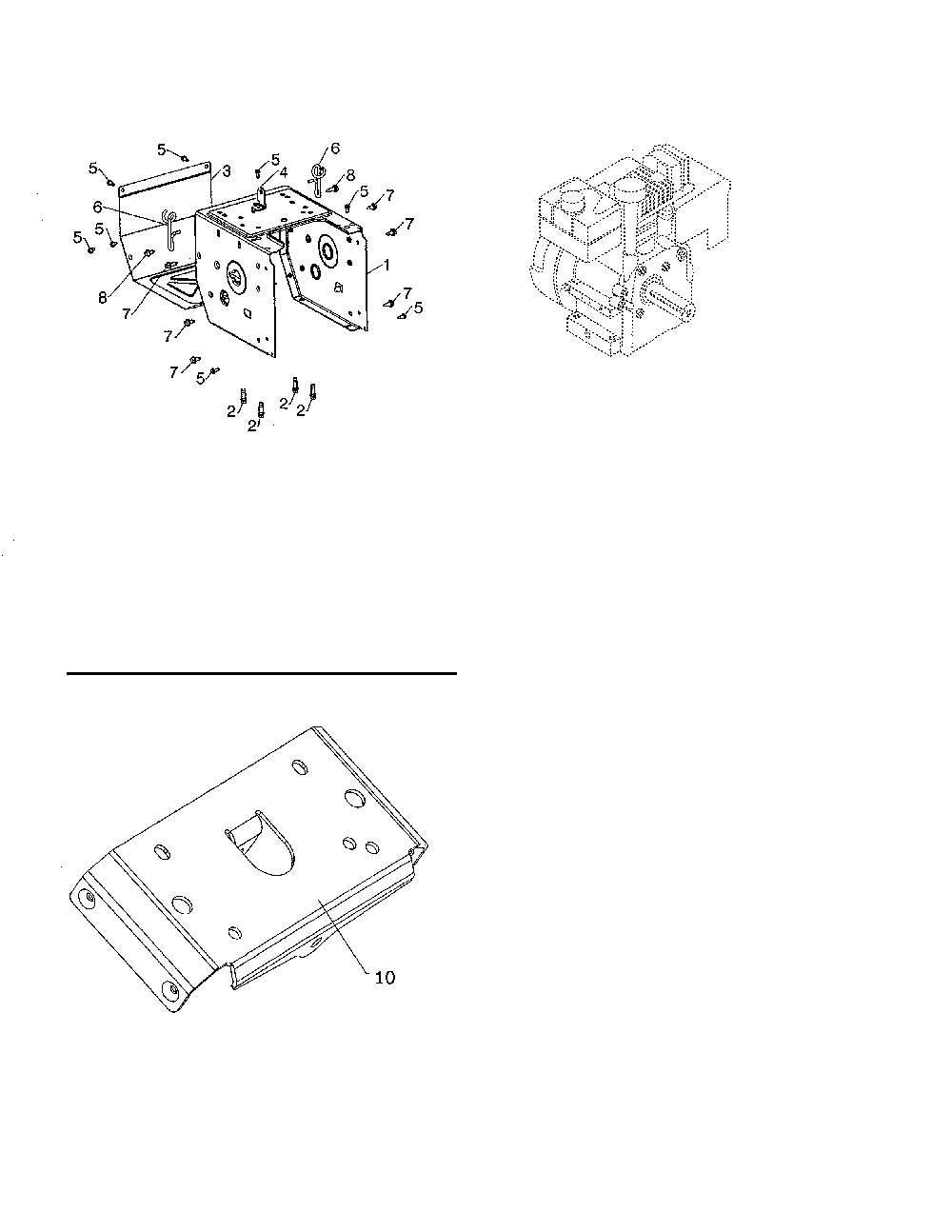 Engine/frame/mounting plate Diagram and Parts List for ST227P-96193009702  Husqvarna Snow Blower