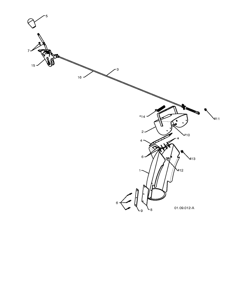 Control Panel And Discharge Chute 5 Diagram and Parts List for 15530SBLS 2009-08 Husqvarna Snow Blower