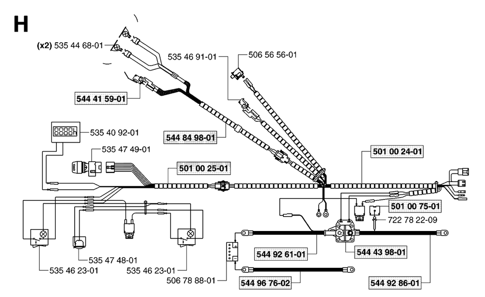 Wiring Harness Diagram and Parts List for PF21 (965097001)(2007-03) Husqvarna Lawn Tractor