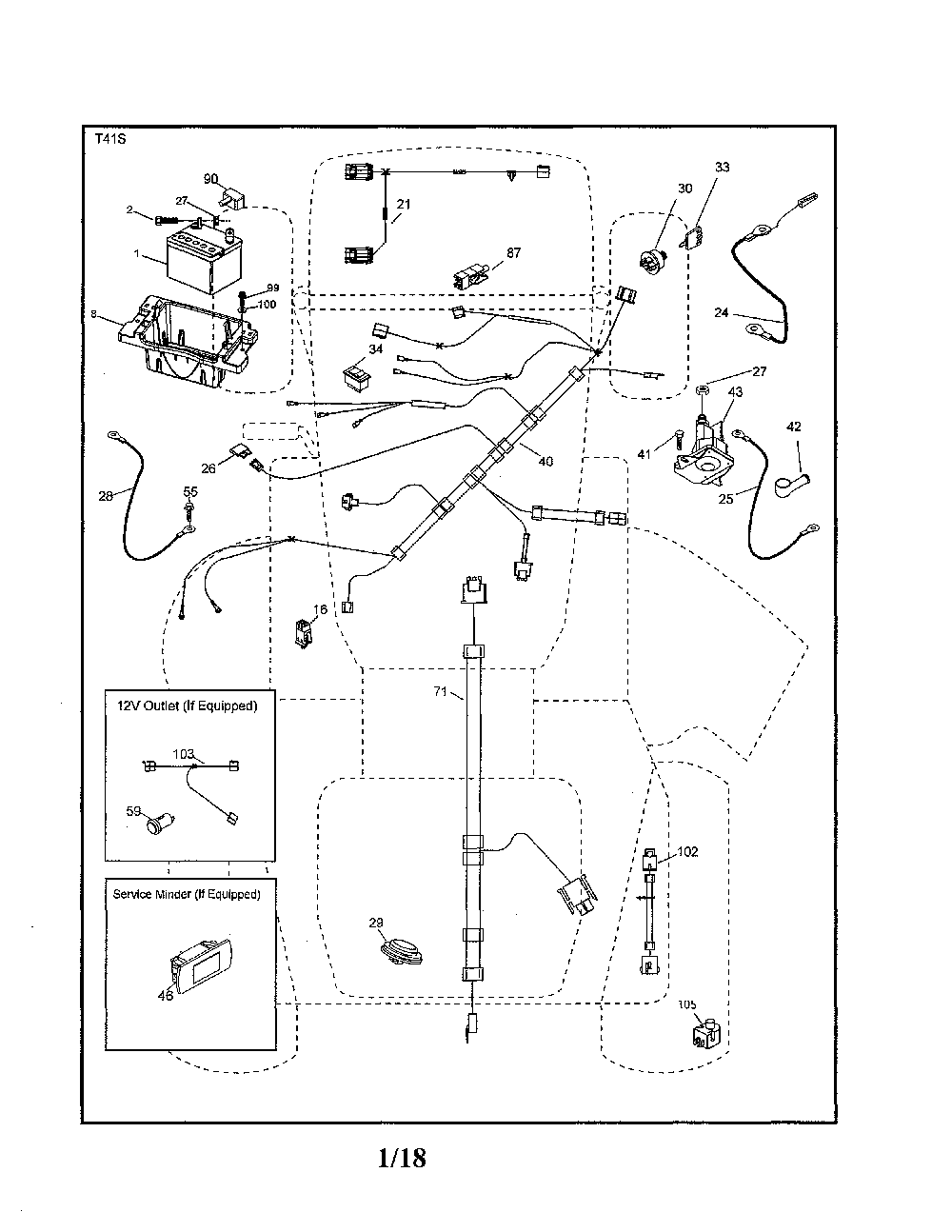 Electrical Diagram and Parts List for 96043027500  Husqvarna Lawn Tractor