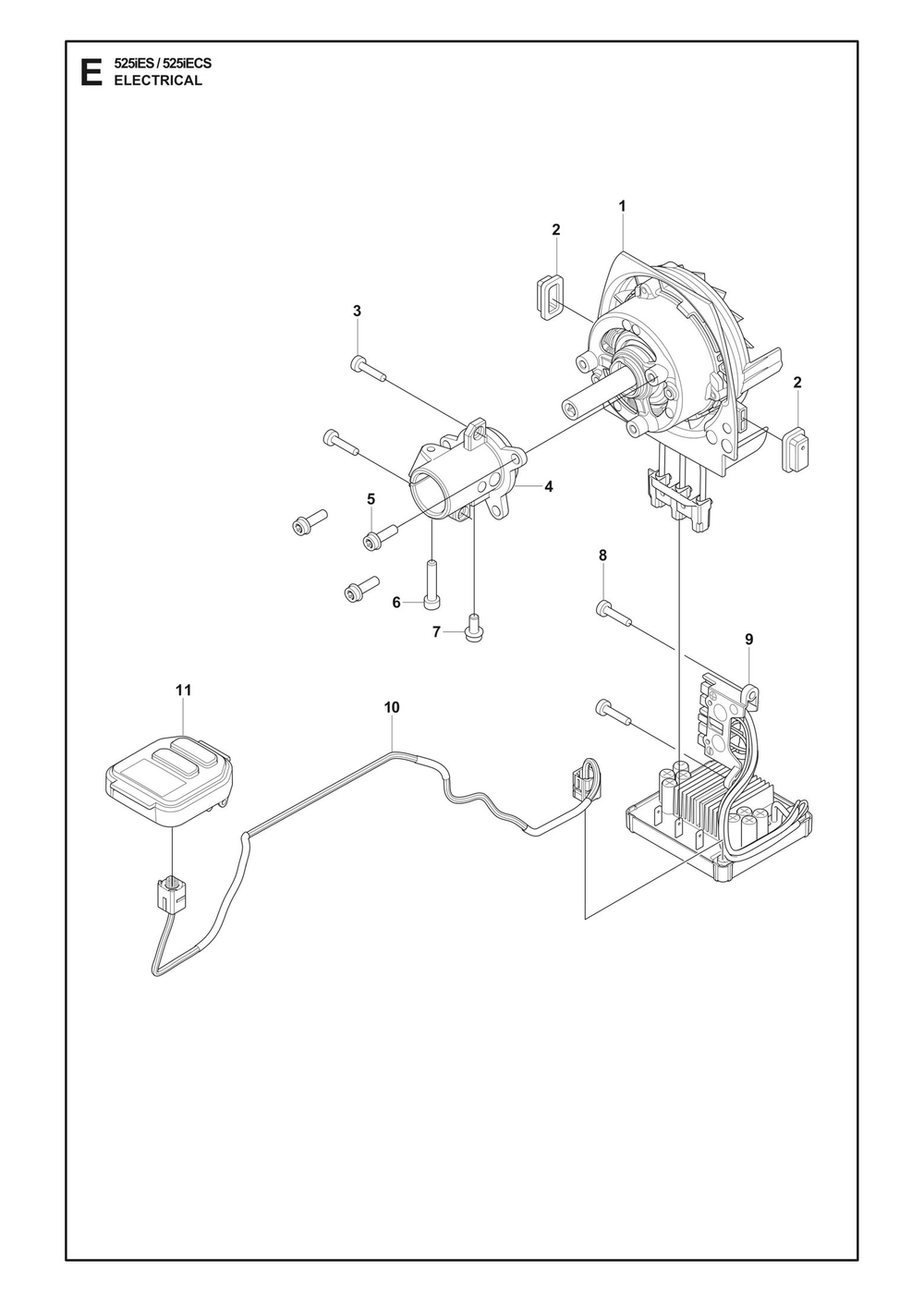 Electrical Diagram and Parts List for 525IECS  Husqvarna Trimmer