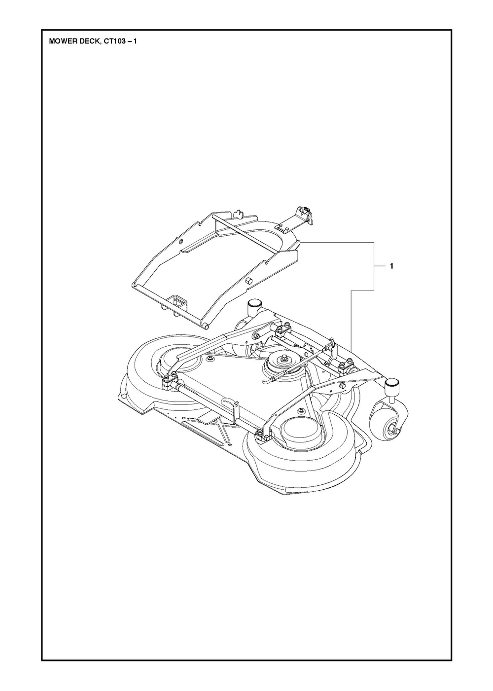 103cm Cutting Deck Diagram and Parts List for 103R400  Husqvarna Lawn Tractor Accessories