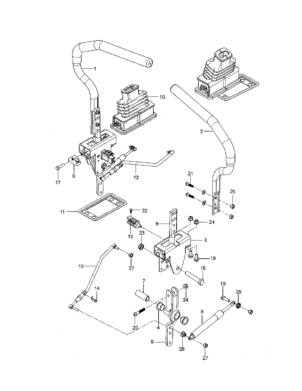 Steering Diagram and Parts List for 967844601-00  Husqvarna Lawn Mower