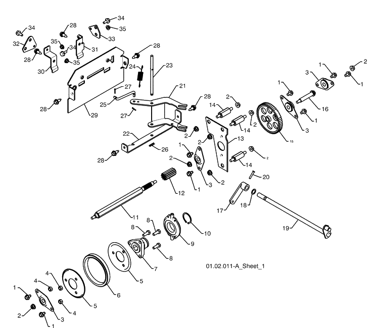 Drive 1 Diagram and Parts List for 1827SB (961930047)(2009-07) Husqvarna Snow Blower