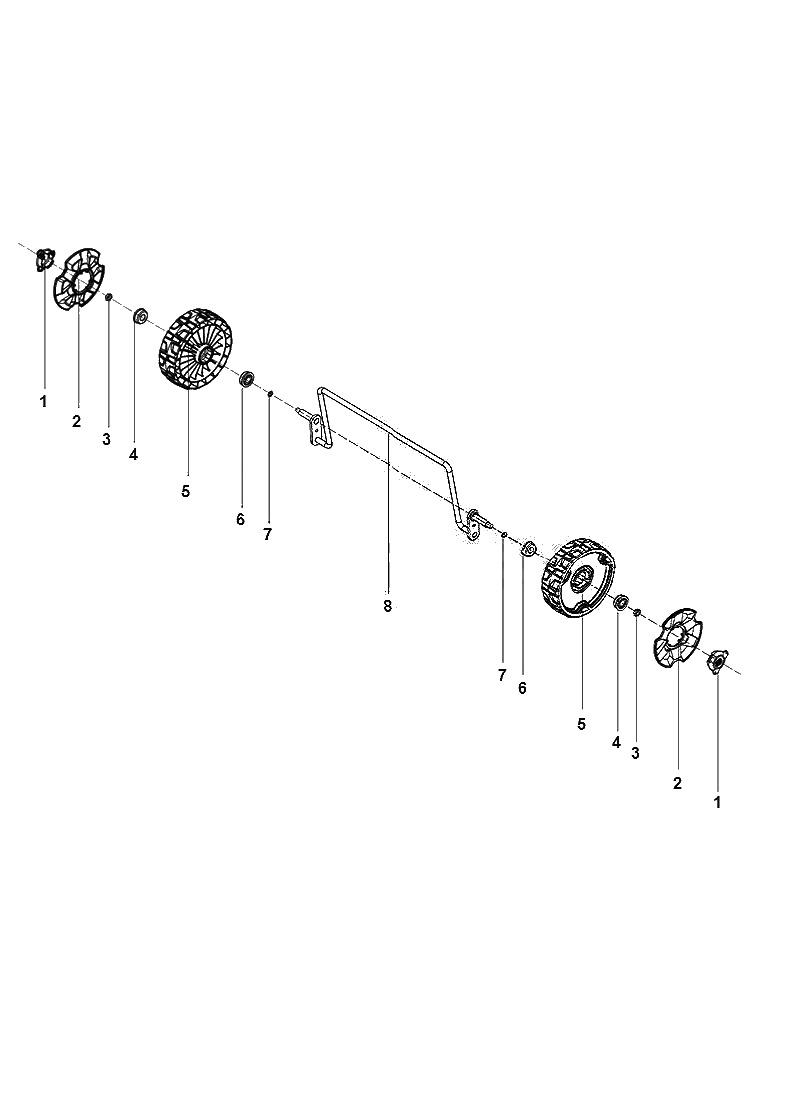 Wheels And Tires 2 Diagram and Parts List for S138I 967922202 Husqvarna Dethatcher