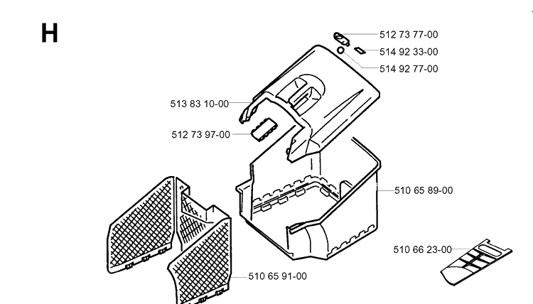 Bagger 2 Diagram and Parts List for ROYAL43 1998-05 Husqvarna Lawn Mower