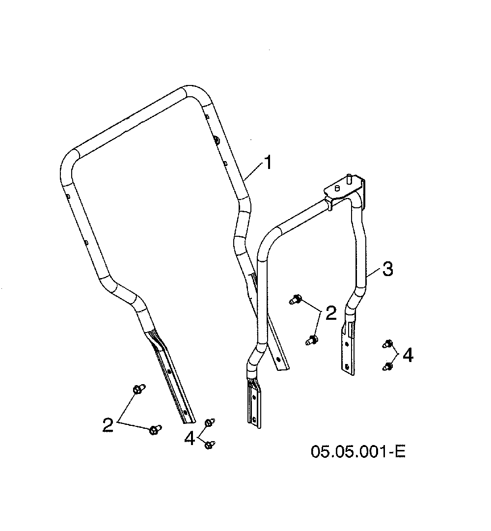 Lower handle Diagram and Parts List for 96193009705  Husqvarna Snow Blower