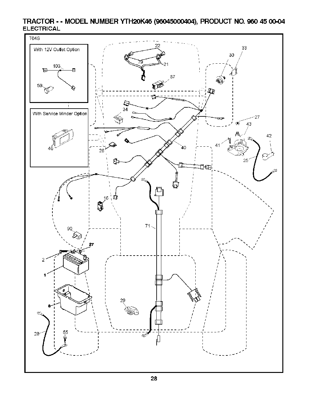 Electrical Diagram and Parts List for YTH20K4696045000404 2007-10 Husqvarna Lawn Tractor