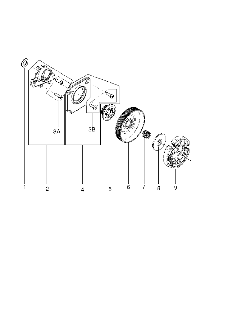 Clutch And Oil Pump Diagram and Parts List for 125 (967068002)(20174500001-Current) Husqvarna Chainsaw