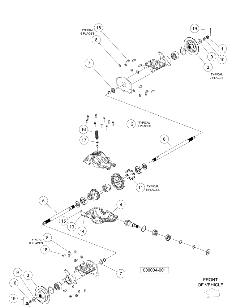 Rear Differential Diagram and Parts List for HUV4420G 2006-11 Husqvarna Lawn Tractor