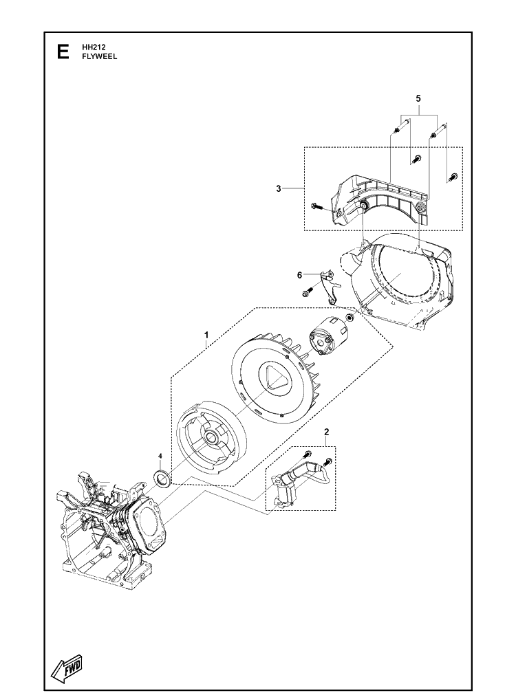 Flywheel Diagram and Parts List for 596210001 2020-05 Husqvarna Engine