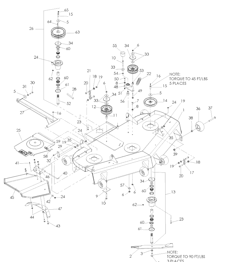 61 Inch Deck Diagram and Parts List for BZ6127D (968999262)(2005-08) Husqvarna Lawn Mower