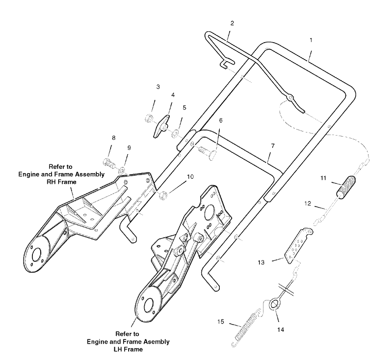 Handle Assembly Diagram and Parts List for 5021E (6210540X37NA)(531309639)(2007-07) Husqvarna Snow Blower