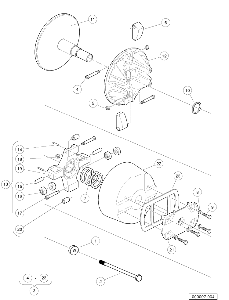 Drive Clutch - Diesel Vehicles Diagram and Parts List for HUV4421GXP 2009 Husqvarna Lawn Tractor