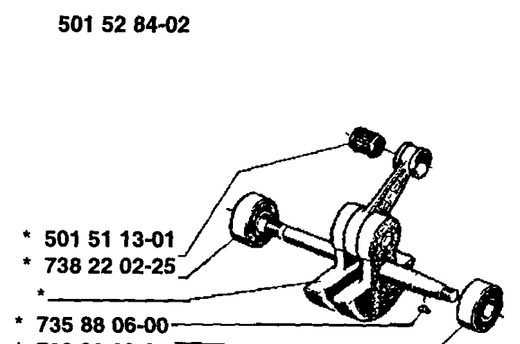 Crankshaft Assembly Diagram and Parts List for 61 1989-02 Husqvarna Chainsaw
