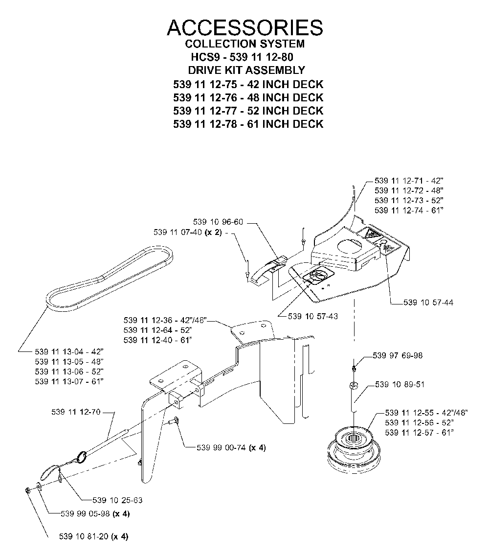 Accessories Diagram and Parts List for IZ5224TLKOA (968999332)(2005-12) Husqvarna Lawn Tractor