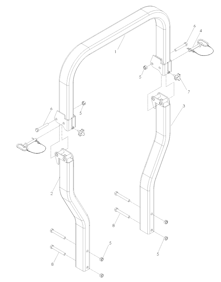 Protection Frame Diagram and Parts List for LZ25 (968999772)(2008-01) Husqvarna Lawn Mower