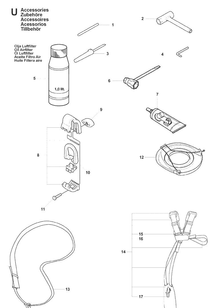 Accessories 2 Diagram and Parts List for 327LX 20080900001-Current Husqvarna Edger