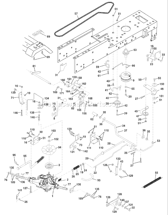 Page C Diagram and Parts List for GTVH200 (954140016B) (1999-03) Husqvarna Lawn Tractor
