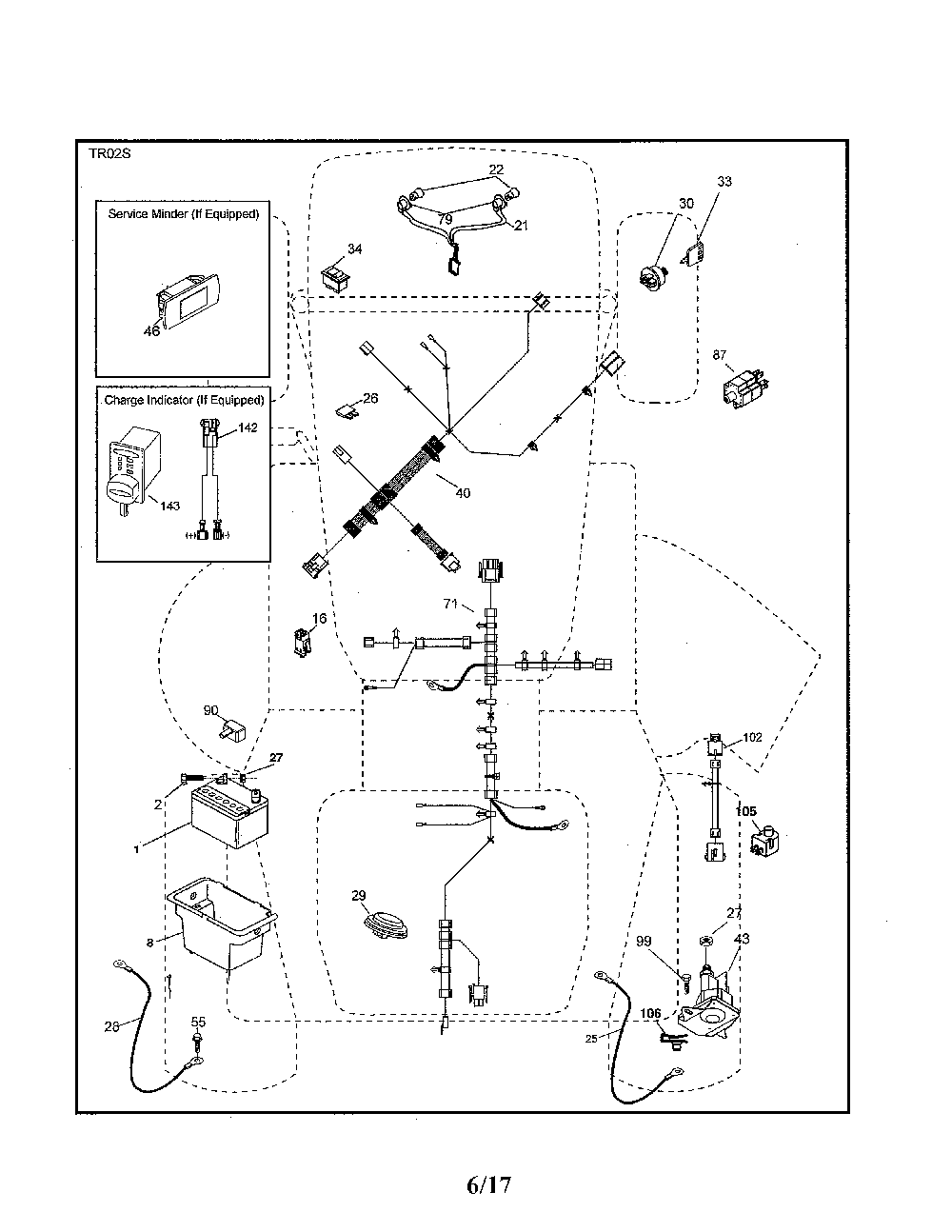 Electrical Diagram and Parts List for YTA22V46-96045005100  Husqvarna Lawn Tractor