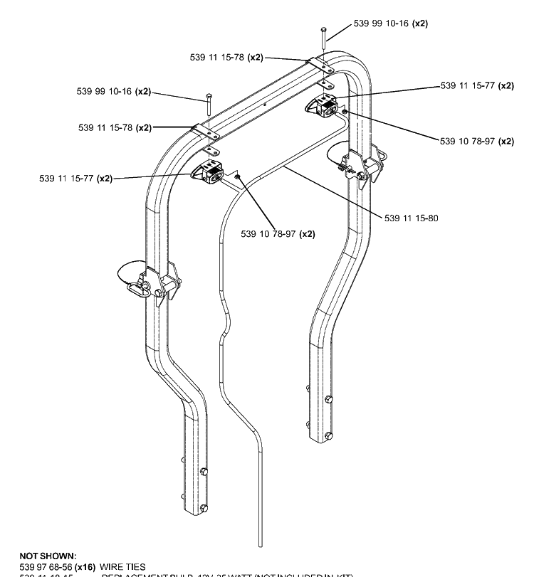 Accessory Light Kit Diagram and Parts List for LZ5227TXPKOA (968999309)(2006-02) Husqvarna Lawn Mower