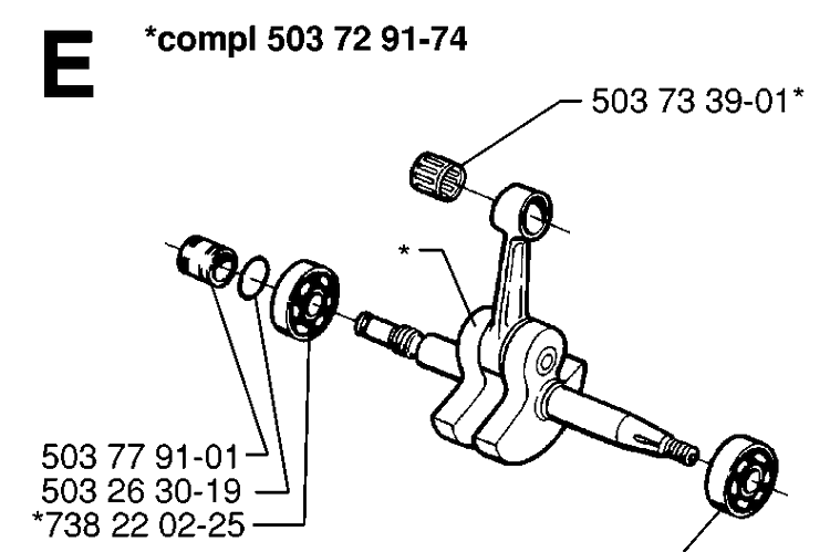 Crankshaft 2 Diagram and Parts List for 365 19974900001-19991400000 Husqvarna Chainsaw