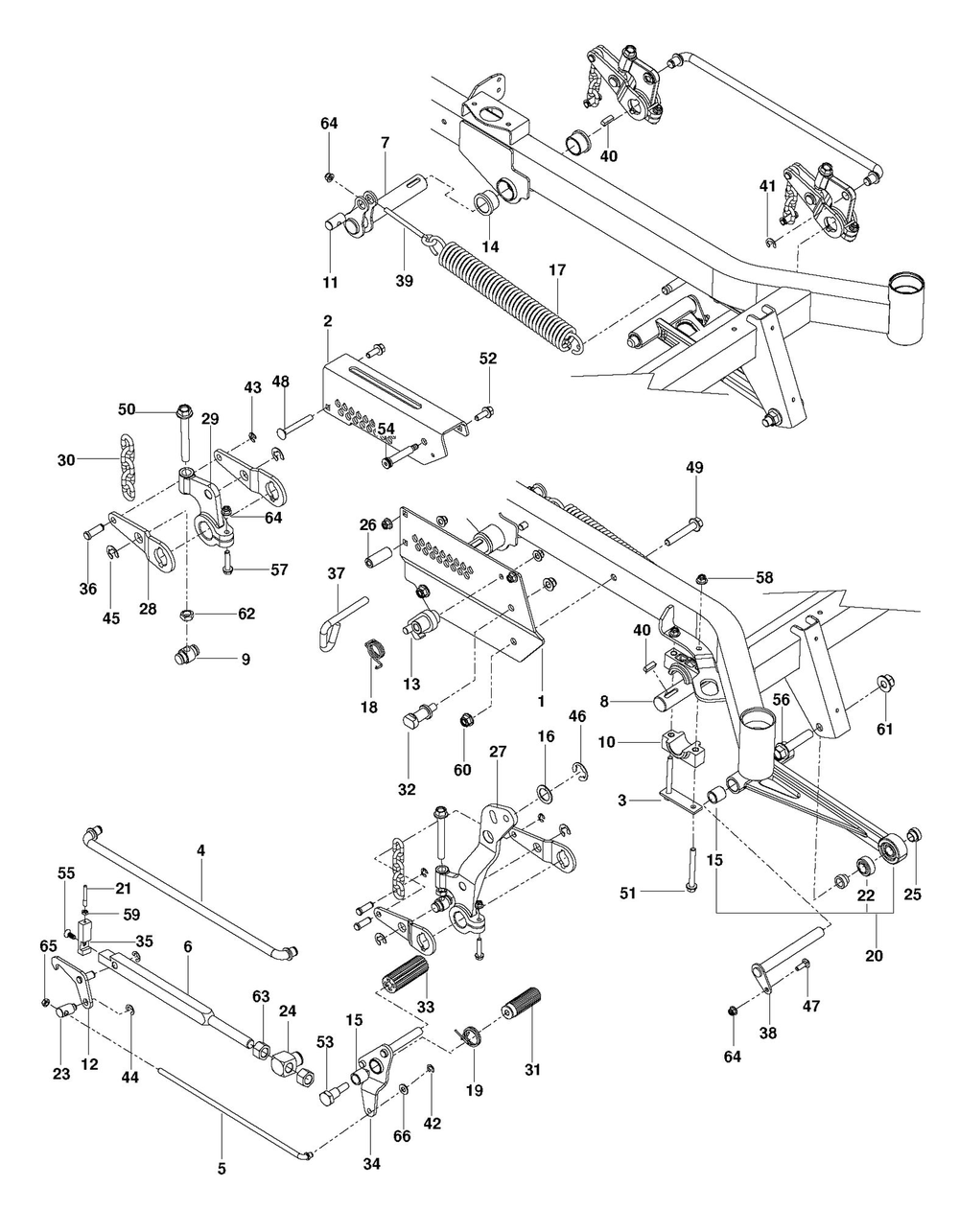 Mower Lift / Deck Lift Diagram and Parts List for PZ29D 2011 Husqvarna Lawn Tractor