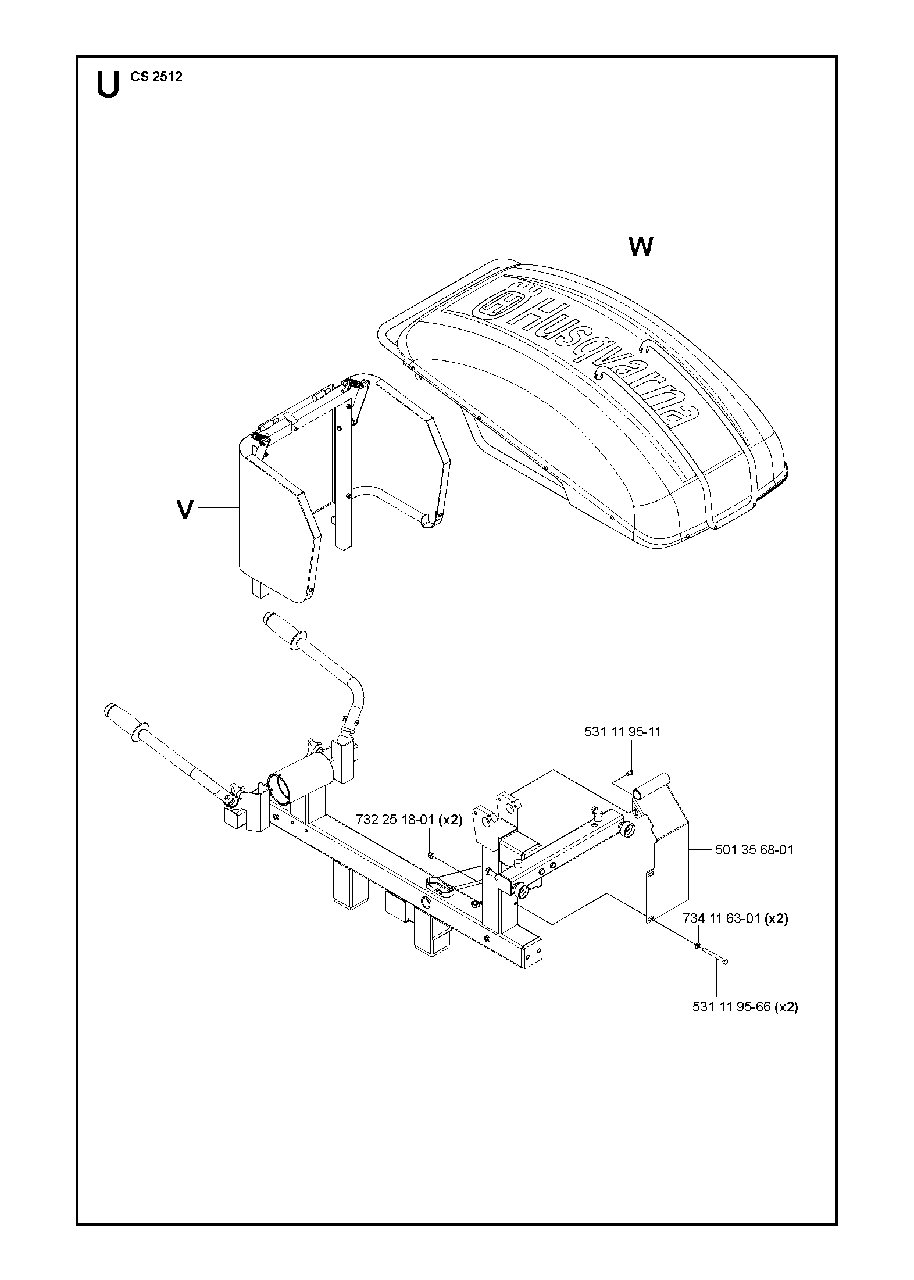 Guards Diagram and Parts List for CS2512 (1301 & Above)(2013-04) Husqvarna Circular Saw